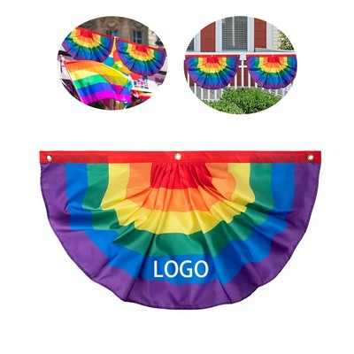 35 1/2" LGBT Pride Rainbow Polyester Bunting Flag/Hanging Banner