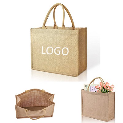 Large Jute Burlap Gift Tote Bag