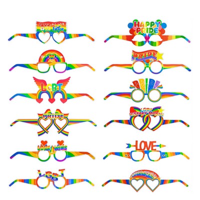 12pcs LGBTQ Pride Decoration Paper Glasses