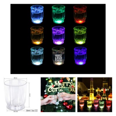 2 Oz LED Flashing Shot Glasses Glow Cup