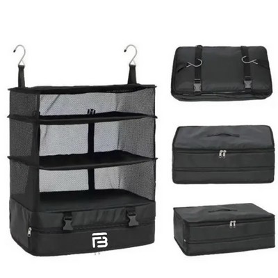 Foldable Travel Storage Bag With Two Hooks