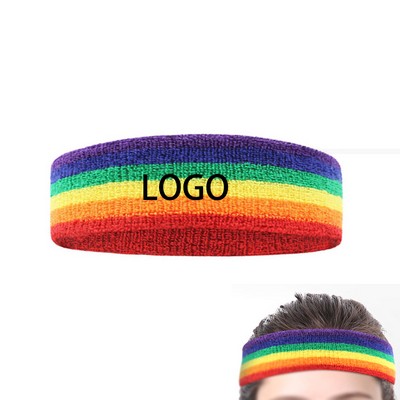 LGBT Pride Rainbow Sports Elastic Sweat Wicking Cotton Towel/Headband