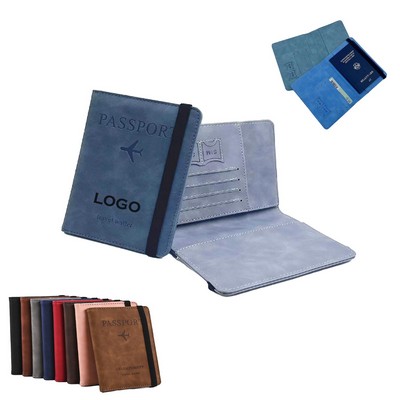 PU Leather Passport Holder Cover With Card Slots