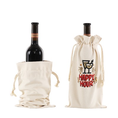 Drawstrings Canvas Wine Bags