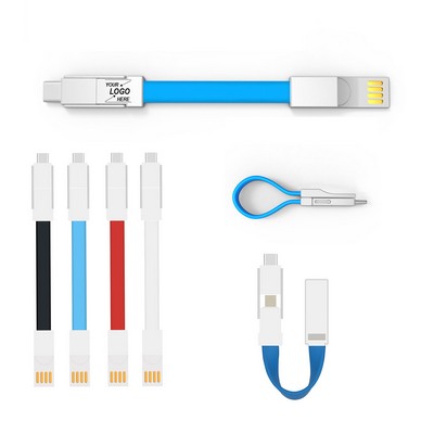 Magnetic 3-in-1 Charging and Data Cable with Keychain Holder