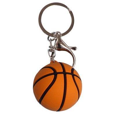 PVC Soft Basketball Keychain