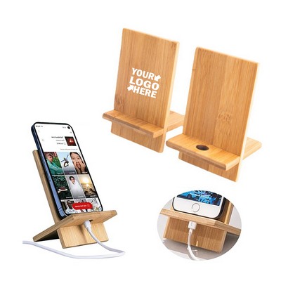 Bamboo Wood Desktop Cellphone Holder Mobile Stand