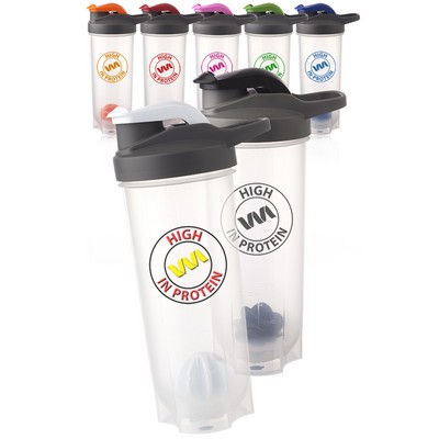 Plastic Shaker Bottles with Mixer 24 oz