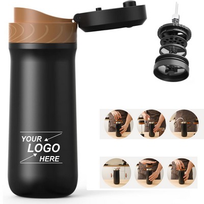 Insulated French Press Coffee Maker Travel Bottle