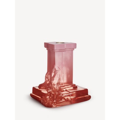 Kosta Boda Rocky Baroque Candlestick Spicy Rose Medium