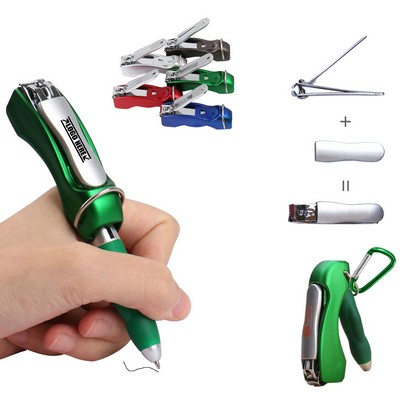 2 in 1 Folded Pen With Nail Clipper