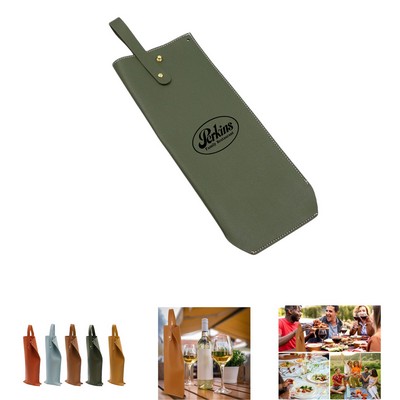 Reusable PU Leather Wine Tote Bag