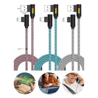 Right Angle Lightning Cable Fast Charging Cord