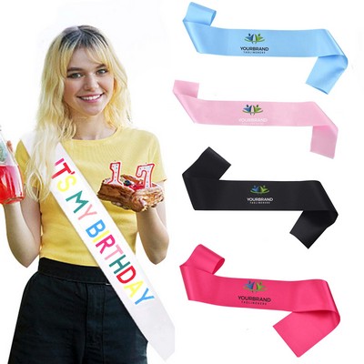 Women Custom Satin Sash For Party Decorations