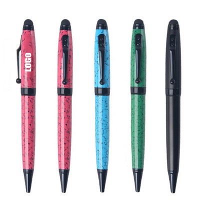 Marble Texture Spot Metal Pen with Stylus