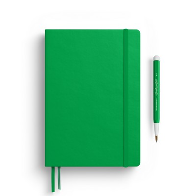 A5 Medium Softcover Notebook - Spring Leaf, Plain Pages