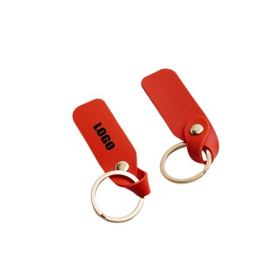 Elegant PU Leather Tag Keychain Stylish Key Organizer