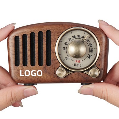 Wooden FM Radio Wireless Speaker