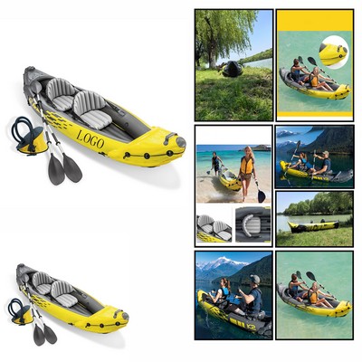 Two-Person Inflatable Canoe and Kayak with Aluminum Oars