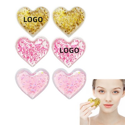 Custom Heart Shaped Hot/Cold Gel Pack w/Glitter