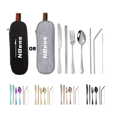 Stainless Steel Flatware Set with Pouch