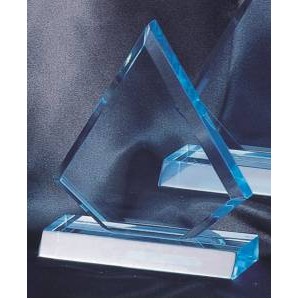 Sapphire Medium Triangle Blue Acrylic Award w/ Base - 5 1/2"x7 3/4"