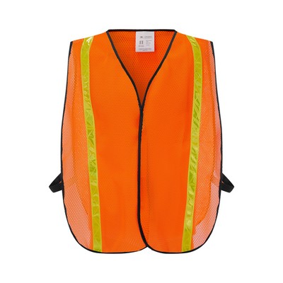 Economy Neon Orange Mesh Safety Vest One Size Fit OSF Non ANSI