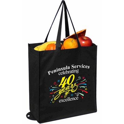 Bi-Fold Non-Woven Gusset Tote Bag W/ Snap Closure