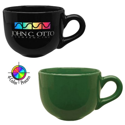 14 Oz. Vitrified Hunter Green Latte Bowl Mug - 4 Color Process