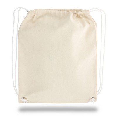 Natural Cotton Canvas Drawstring Backpack - Blank (15"x18")