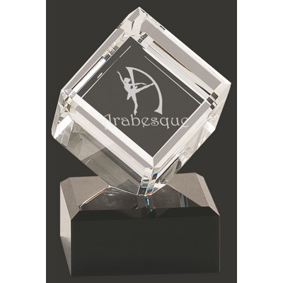 Crystal Cube Award M - 4 1/2'' H