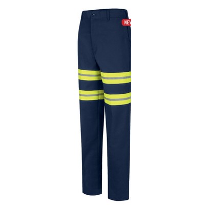 Enhanced Visibility Dura-Kap® Industrial Pant - Navy Blue/Yellow/Silver