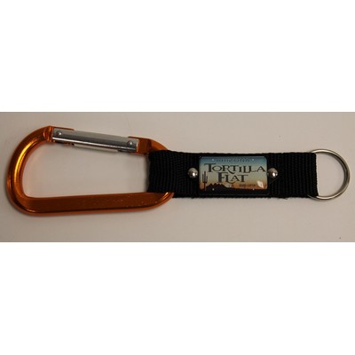 Gold Carabiner w/Plate & Web Strap