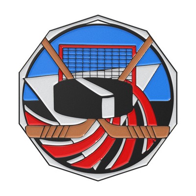 Hockey Decagon Colored Medallion (2")