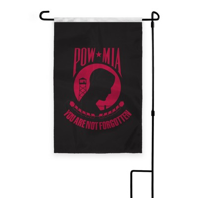 POW MIA Garden Flags 18x12 inch (black & red)