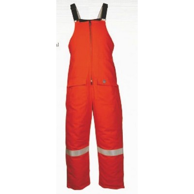 10 Oz. Arctic Solid® Duck Canvas Insulated Bib Overalls w/Reflective Tape (Orange)