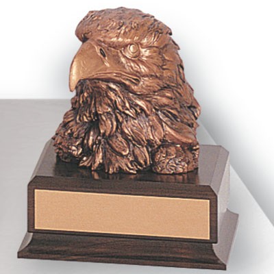 6 ½" Electroplated Bronze Eagle Head Trophy