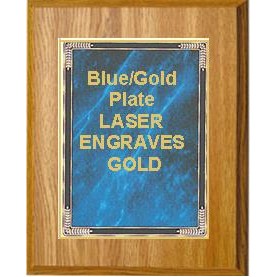 Oak Plaque 8" x 10" - Blue Marble Mist 6" x 8" Plate