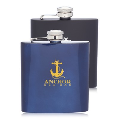 6 Oz. Murano Stainless Steel Hip Flasks