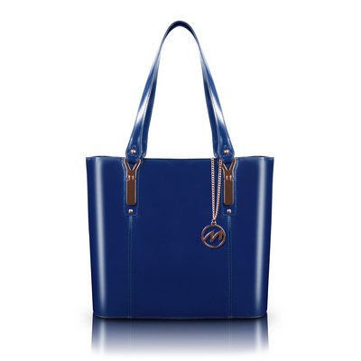 SAVARNA | Navy Leather Tablet Tote | McKleinUSA