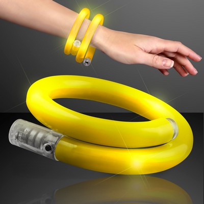 Blinky LED Yellow Tube Bracelets - BLANK