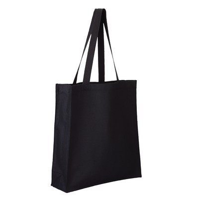 Q-Tees of California® Canvas Gusset Shopper Tote (14"x15"x4")