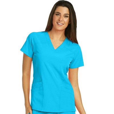 Women's Barco One® V-Neck Perforated Side Panel Scrub Top