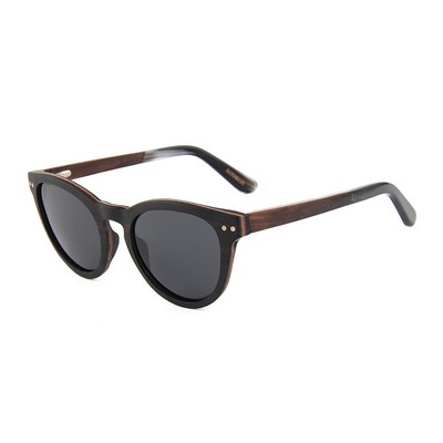 Rounded Ebony Wood Sunglasses