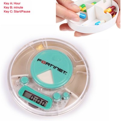 Healthcare Electronic Timer Pill Box Organizer - Round