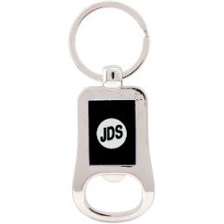 2.1" Silver/Black Bottle Opener Keychain