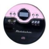 Studebaker Joggable Personal CD Player w/60 Second ASP & FM Radio (Black/Pink)