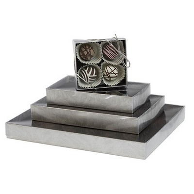 2 Piece Elegant Silver Candy Box (6 1/2"x3 1/2"x1 1/8")