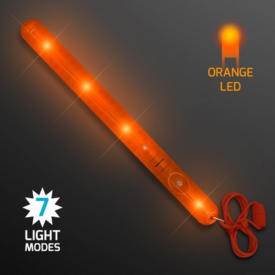 Flashing LED Orange Patrol Wands - BLANK