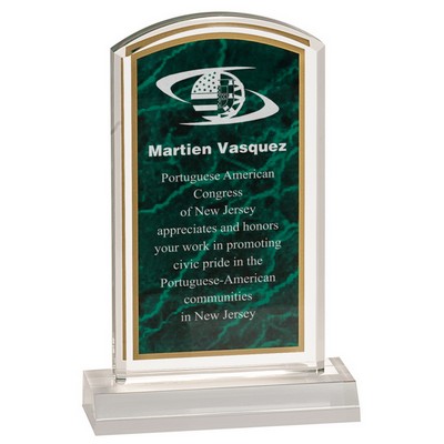 Green Marbleized Acrylic Award with 5" Base (4" x 6")